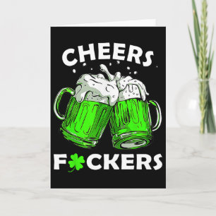 Cheers Ers Drinking Beer Shamrock St Patricks Day Card
