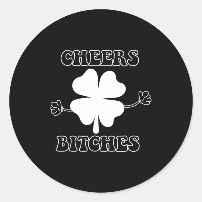 Cheers Es Lucky Clover Saint Patrick's Day Iri-shi Classic Round Sticker (Front)
