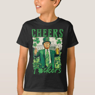 Cheers F.ckers St Patricks Day Funny Beer Drinking T-Shirt