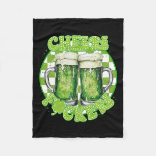 Cheers Fcckers St. Patricks Day Irish Shamrock Bee Fleece Blanket