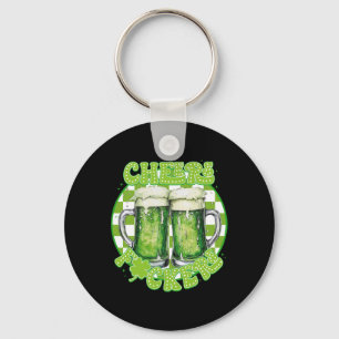 Cheers Fcckers St. Patricks Day Irish Shamrock Bee Key Ring
