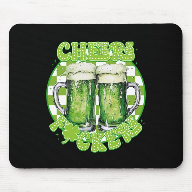 Cheers Fcckers St. Patricks Day Irish Shamrock Bee Mouse Mat (Front)