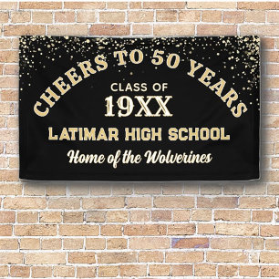 Cheers!! Festive 50th Class Reunion Party banner