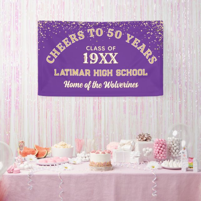 Cheers!! Festive 50th Class Reunion Party banner (Party)