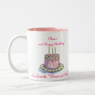 cheers for barbara's birthday Two-Tone coffee mug