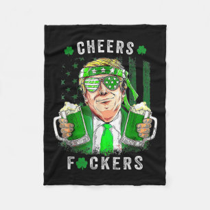 Cheers Forers St Patricks Day Beer Drinking Funny Fleece Blanket