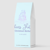 Cheers forty happy birthday cake blue purple name