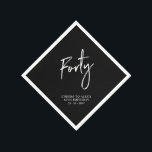 Cheers Forty | Modern Adult 40th Birthday Party Napkin<br><div class="desc">This custom paper napkin will add stylish detail to your 40th birthday celebration. This design features simple chic lettering "Forty" with custom text. Matching invitations and party supplies are available in my shop BaraBomDesign.</div>