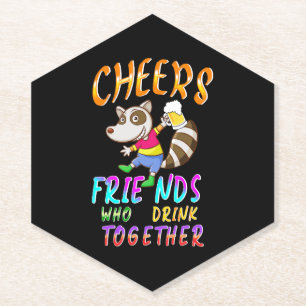 Cheers Friends Who Drink Together Paper Coaster