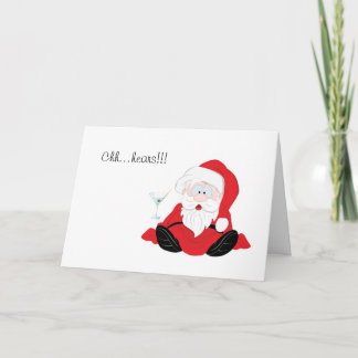 Cheers from drunk santa holiday card