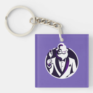 Cheers from Santa - Elegant Holiday Toast Key Ring