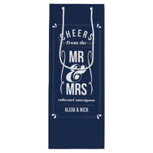 Cheers from the Mr & Mrs   ANY COLOR Wedding Favou Wine Gift Bag