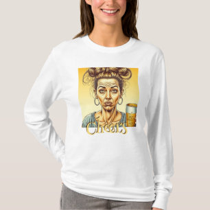 Cheers   Funny Lady Holding a Tap Beer T-Shirt