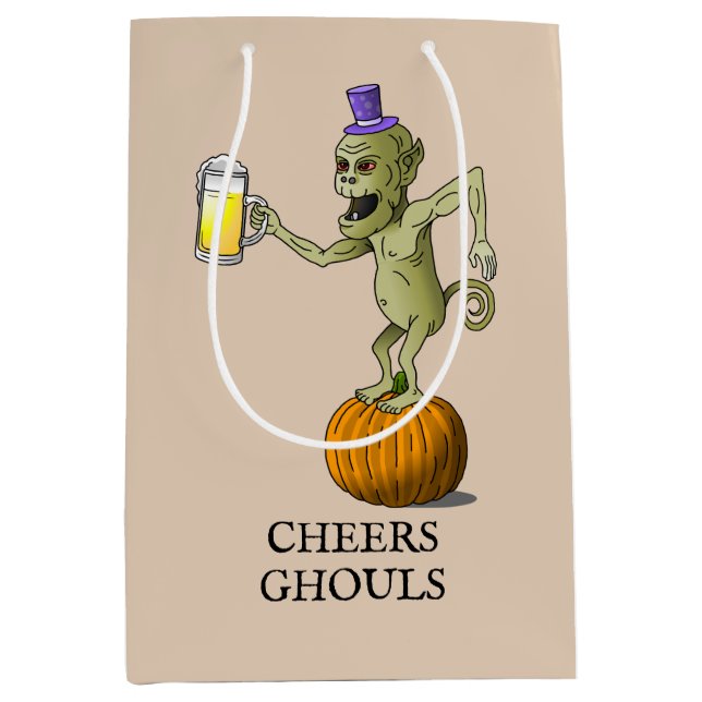 Cheers Ghouls Halloween Medium Gift Bag (Front)