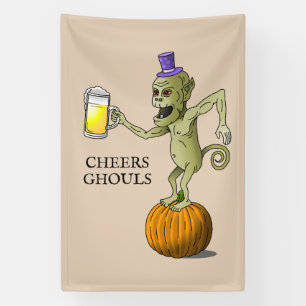 Cheers Ghouls Halloween Party Banner