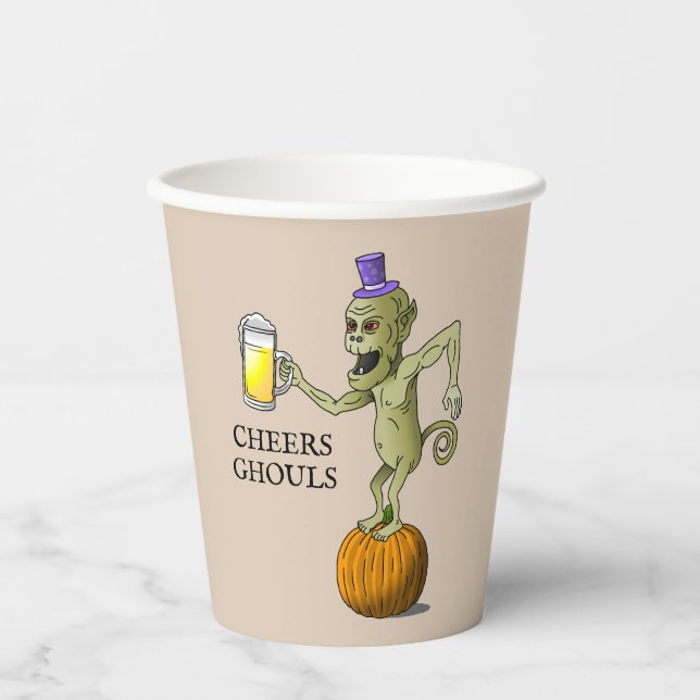 Cheers Ghouls Halloween Party Paper Cups (Front)