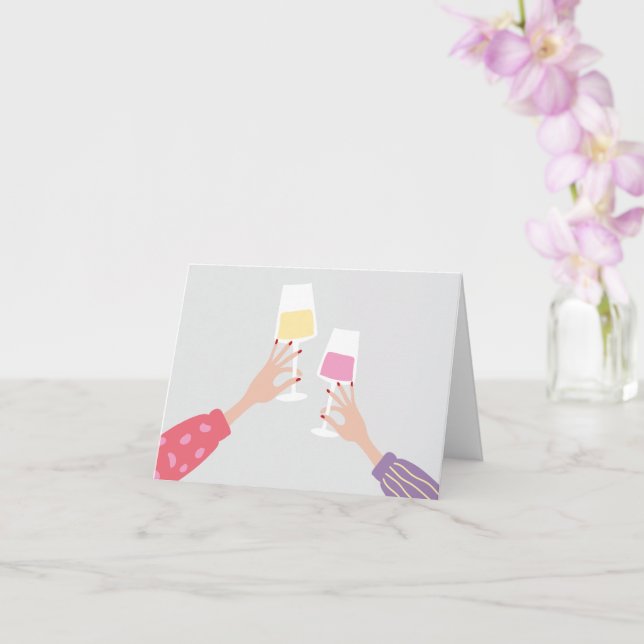 Cheers glass party card (Orchid)