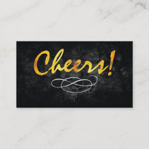 Cheers   Gold Business Card