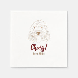 Cheers! Golden Doodle Wedding Napkins