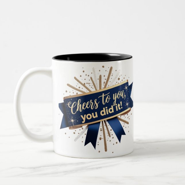 Cheers Grad Mug – Two-Tone 11oz (Left)