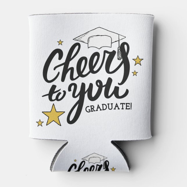 Cheers Graduation Graphics Best Graduation Party Can Cooler (Front)