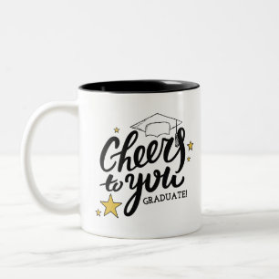 Cheers Graduation Graphics Best Graduation Party Two-Tone Coffee Mug