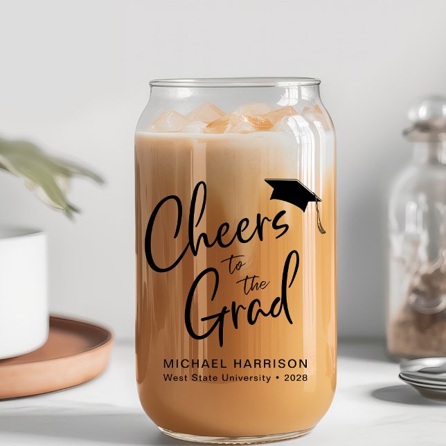 Cheers Graduation Party Can Glass (Creator Uploaded)