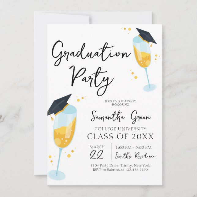  Cheers Graduation Party Invitation (Front)