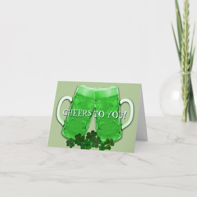 Cheers Green Beer Irish Birthday Message Card (Front)
