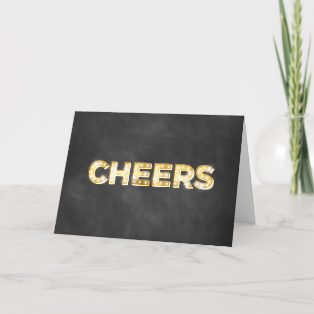 Cheers Greeting Card on Chalkboard (Front)