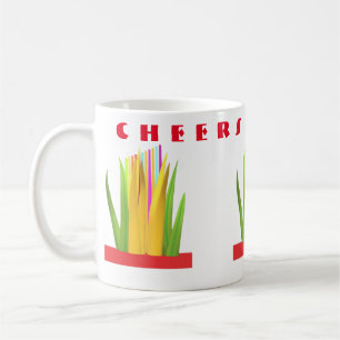 Cheers greeting design with modern art graphics coffee mug