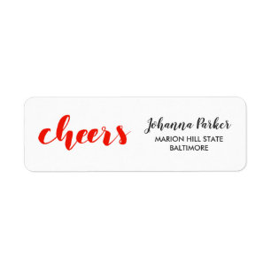 Cheers Handwritten Red Script Holiday
