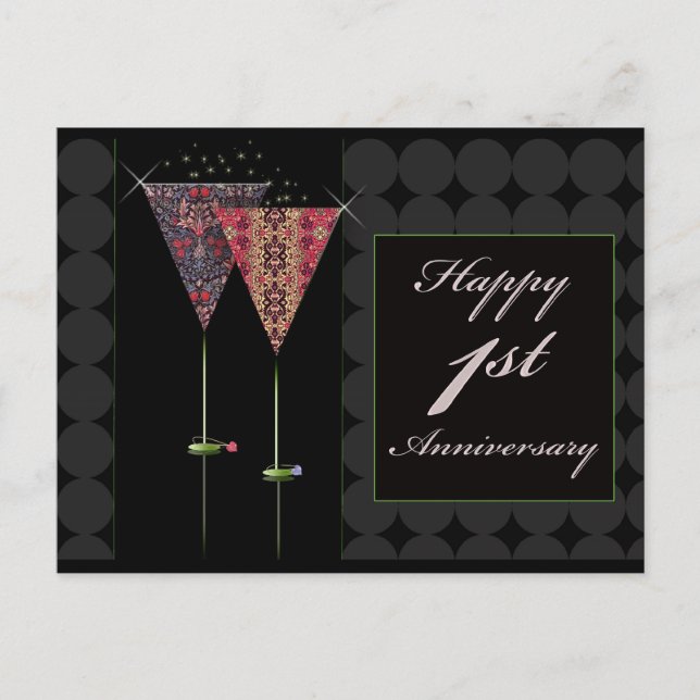 Cheers - Happy 1st Anniversary Postcard (Front)