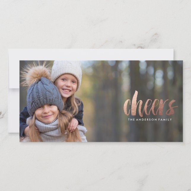 CHEERS Holiday Christmas Photo Card (Front)