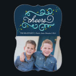 Cheers Holiday Photo Card Christmas Card<br><div class="desc">This holiday collection uses blue,  navy and aqua to celebrate in non-traditional colors. Perfect for Christmas,  New Year's or the holidays.</div>