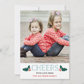Cheers Holiday Photocard Greetings Card