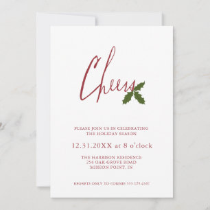 Cheers & Holly Holiday Party Invitation
