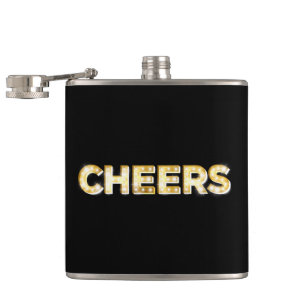 Cheers in Vintage Marquee Lights Flask