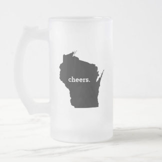 Cheers in Wisconsin Frosted Glass Beer Mug