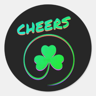 Cheers Ireland Irish Clover Shamrock St Patrick's Classic Round Sticker