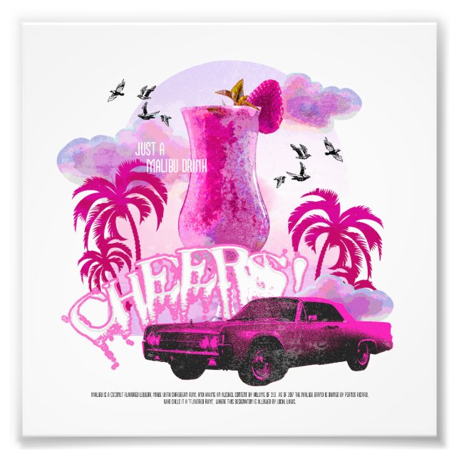 Cheers! Just a Malibu Drink Photo Print (Front)