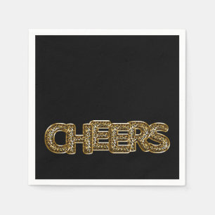 CHEERS Leopard Print Balloon Celebration Chic Fun Napkin