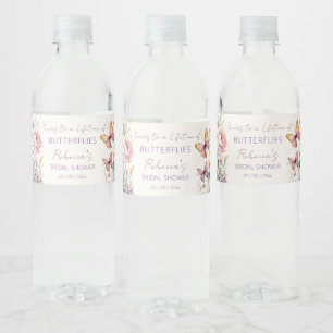 Cheers Lifetime of Butterflies bridal shower Water Bottle Label