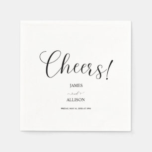Cheers love Elegant Minimalist Simple wedding Napkin