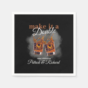 Cheers Make it a Double Celebration Whiskey Glass  Napkin