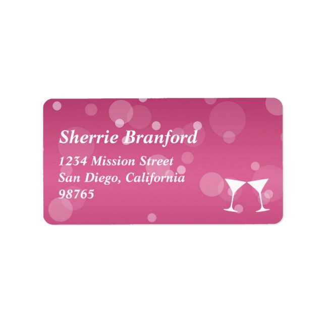 Cheers martini bubble celebration return address label (Front)