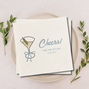 Cheers Martini Chic Personalised Wedding Napkins