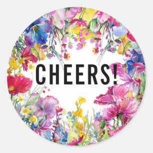 CHEERS! 🌻💗🌹 Meadow Blooms Collection Classic Round Sticker