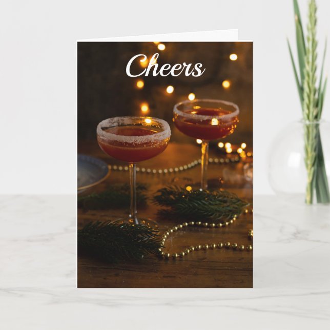 ***CHEERS*** MERRY CHRISTMAS/HAPPINESS IN NEW YEAR HOLIDAY CARD (Front)