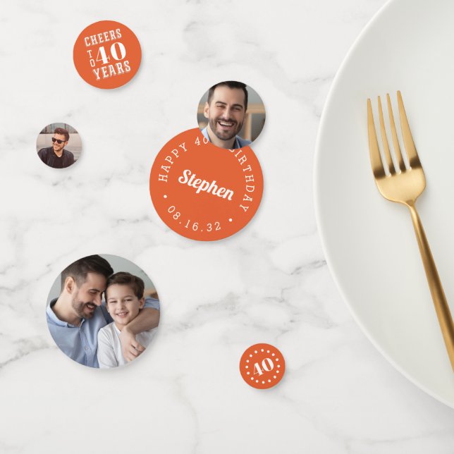 Cheers Milestone Birthday Multi Photo Confetti (Group)